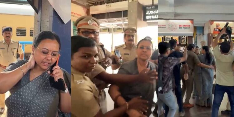 കണ്ണൂരിൽ മന്ത്രി വീണാ ജോർജിന് നേരെ കെഎസ്‌യു പ്രവർത്തകരുടെ കയ്യേറ്റം; പ്രതിഷേധത്തിനിടെ കൈക്കും കഴുത്തിനും പരിക്ക്