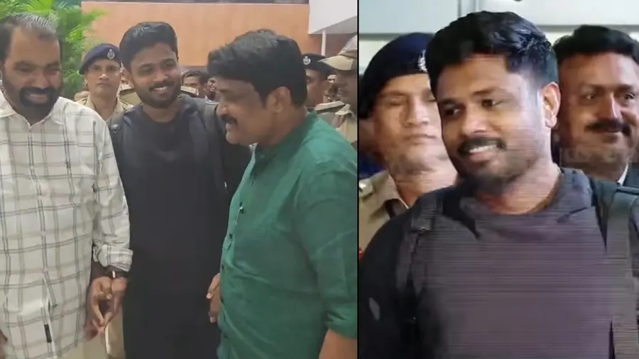 SanjuSamsonarrivesatTrivandrum