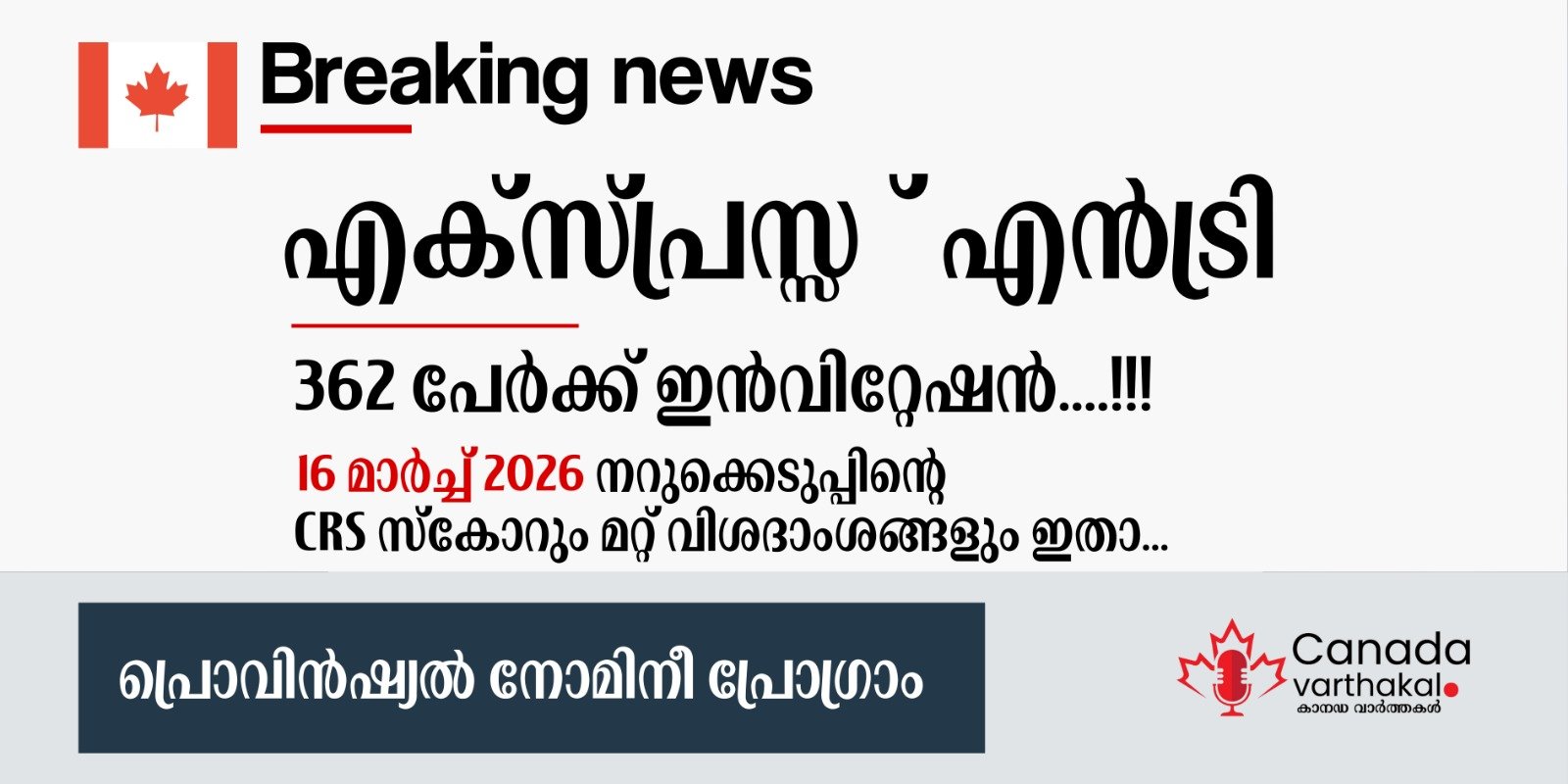 എക്സ്പ്രസ് എൻട്രി PNP ഡ്രോ; മാർച്ച് 16ന് നടന്ന നറുക്കെടുപ്പിന്റെ വിശദാംശങ്ങൾ ഇതാ