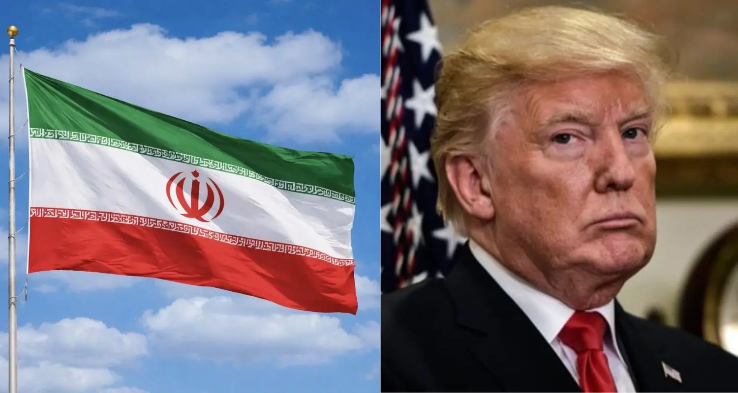 IRAN FLAG AND TRUMP