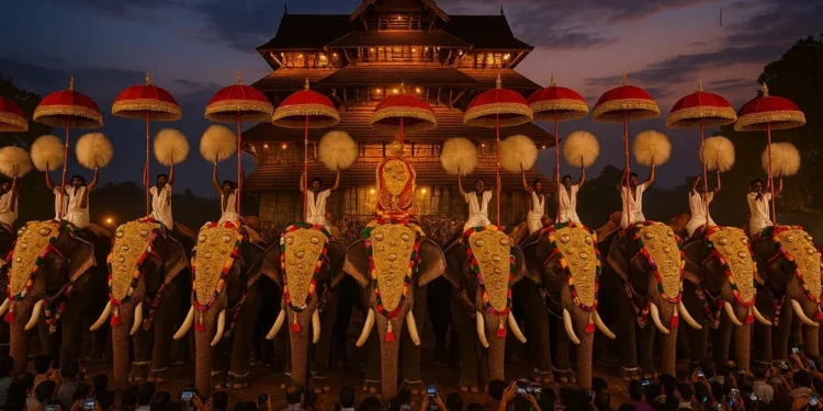 ആരവമില്ല, വെടിക്കെട്ടില്ല; എങ്കിലും മേളക്കരുത്തിൽ പൂരനഗരി! തൃശ്ശൂർ പൂരത്തിന് തുടക്കമായി