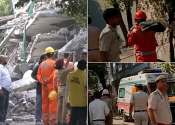 സൗത്ത് ദില്ലിയിൽ അഞ്ചുനില വാണിജ്യ കെട്ടിടം തകർന്നു വീണു; ആളുകൾ കുടുങ്ങിക്കിടക്കുന്നുവെന്ന് സംശയം, രക്ഷാദൗത്യം തുടരുന്നു