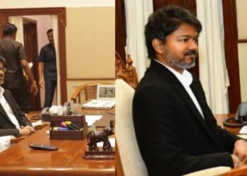 വിഐപി സംസ്കാരത്തിന് മാറ്റമോ? കസേരയിലെ വെള്ള ടവല് നീക്കം ചെയ്ത് തമിഴ്നാട് മുഖ്യമന്ത്രി ജോസഫ് വിജയ് 7 വിഐപി സംസ്കാരത്തിന് മാറ്റമോ? കസേരയിലെ വെള്ള ടവല് നീക്കം ചെയ്ത് തമിഴ്നാട് മുഖ്യമന്ത്രി ജോസഫ് വിജയ്