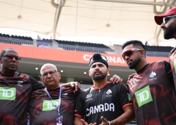 The Canada players at the 2026 Men's T20 World Cup