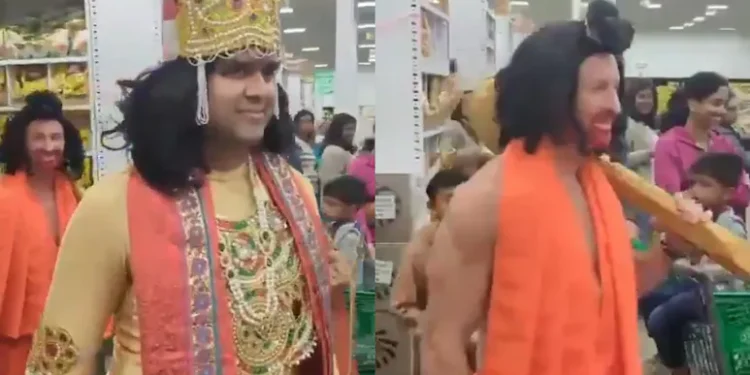 Youth dressed up as Ramayana at Brampton grocery store; Social media supports and criticizes; Video goes viral