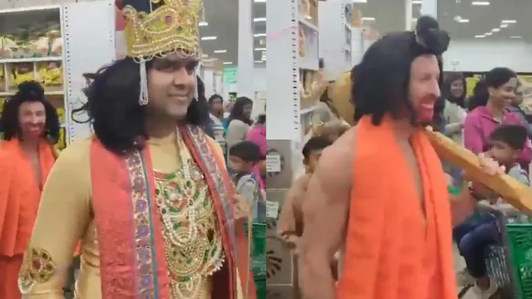 Youth dressed up as Ramayana at Brampton grocery store; Social media supports and criticizes; Video goes viral