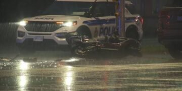A four-year-old girl died after she was hit by a Jeep after running into a north Edmonton street.