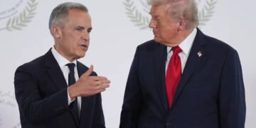 We expect student activists to speak truth to power; it’s a surprise when a former executive of Goldman Sachs and a former governor of the Bank of England takes on the role.’ Photograph: Andrej Ivanov,saul Loeb/AFP/Getty Images