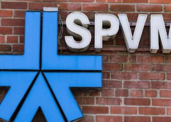 The SPVM logo. (Christinne Muschi/The Canadian Press)