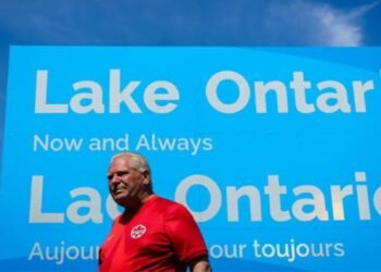 Doug Ford Lake Ontario border sign