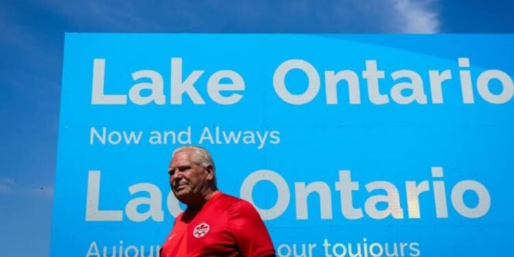 Doug Ford Lake Ontario border sign