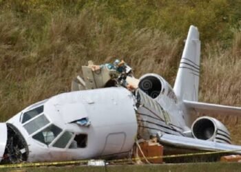 charter plane carrying eight people crashed