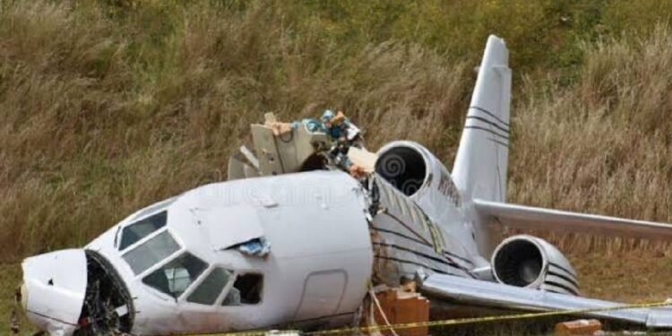 charter plane carrying eight people crashed