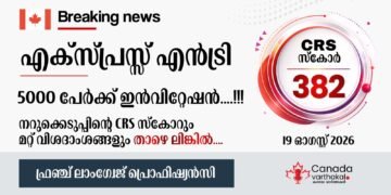 Express Entry Draw: 2026 ഓഗസ്റ്റ് 19-ന് നടന്ന നറുക്കെടുപ്പിന്റെ വിശദാംശങ്ങൾ അറിയാം 5 Express Entry Draw