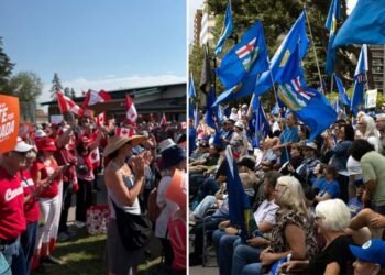 Alberta Separation Referendum: ആൽബർട്ടയിൽ വിഭജന ചർച്ചകൾ സജീവം; വോട്ടെടുപ്പിന് മുന്നോടിയായി ഇരുപക്ഷവും രംഗത്ത്! 6 Alberta separation referendum supporters and opponents at rallies