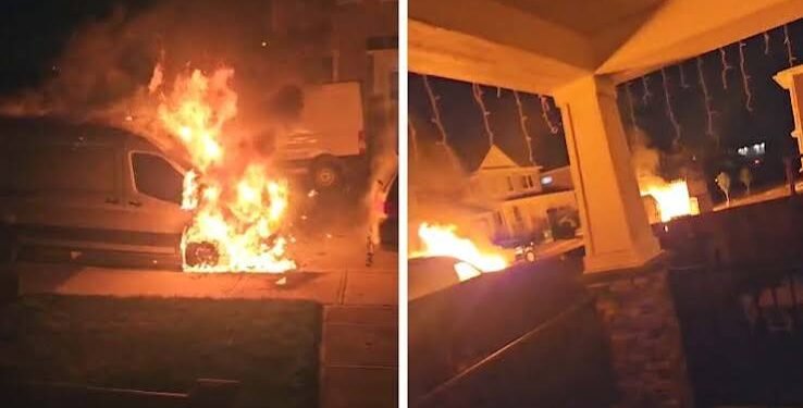 Five vehicles caught fire in the northeast Calgary