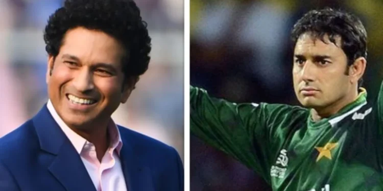 Saeed Ajmal and Sachin Tendulkar