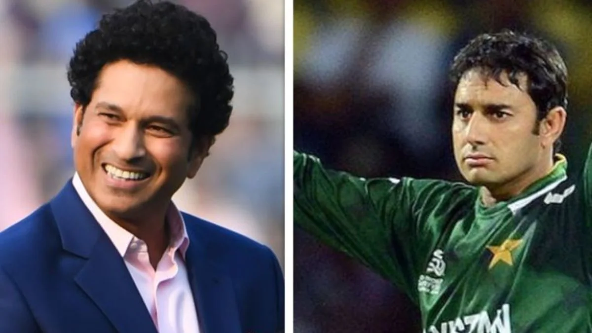 Saeed Ajmal and Sachin Tendulkar