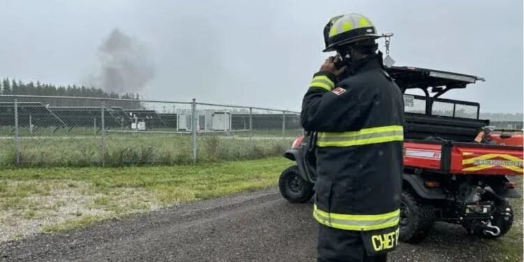 Solar farm fire