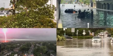 A thunderstorm brought heavy rain and strong winds to Toronto, causing flooding, downed trees, and power outages.