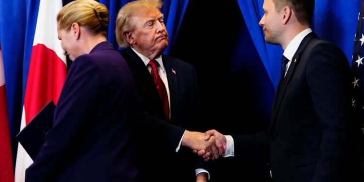 Mette Frederiksen and Donald Trump