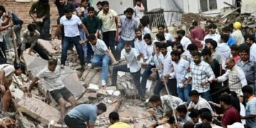Delhi Satyam Niketan hostel building collapse rescue operation