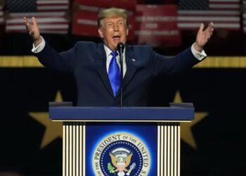 Donald Trump speaking at Republican convention