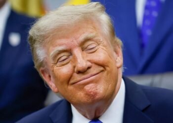 Donald Trump speaking about US-Iran conflict
