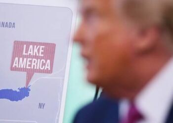 MapQuest Lake Ontario billboard protesting Trump’s name change