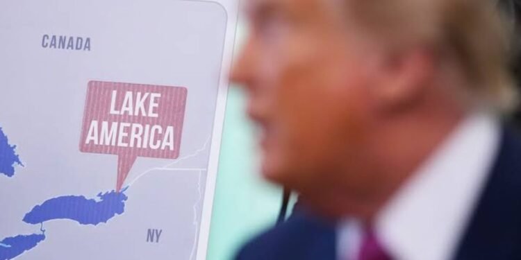 MapQuest Lake Ontario billboard protesting Trump’s name change
