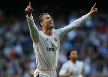 Cristiano Ronaldo in a Real Madrid jersey