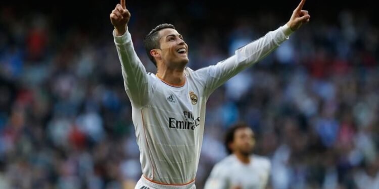 Cristiano Ronaldo in a Real Madrid jersey