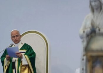 Pope Leo speaking at a Vatican event