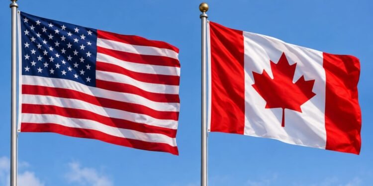 Canada US Tariffs:കാനഡയിൽ നിന്നുള്ള ഇറക്കുമതിക്ക് അമേരിക്കയുടെ കനത്ത പ്രഹരം; പുതിയ താരിഫ് പ്രാബല്യത്തിൽ 1 Canadian and US flags