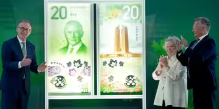 The vertical, polymer banknote will enter circulation early next year.