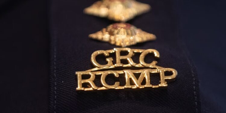 An RCMP epaulette is seen in Edmonton