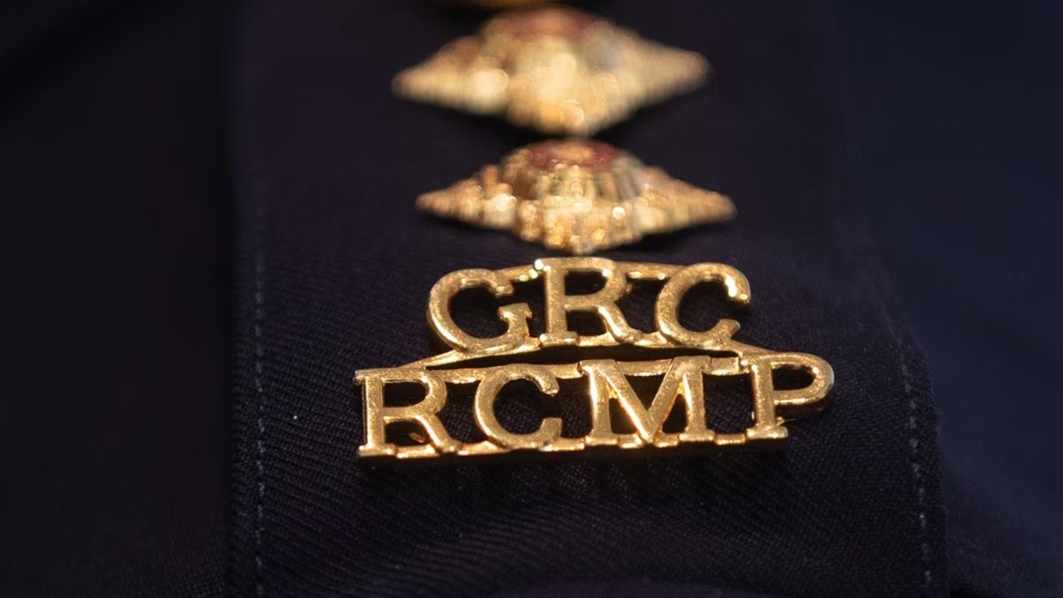 An RCMP epaulette is seen in Edmonton