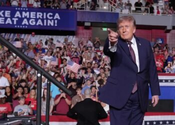 Donald Trump at a political rally