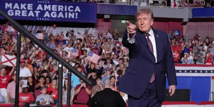 Donald Trump at a political rally